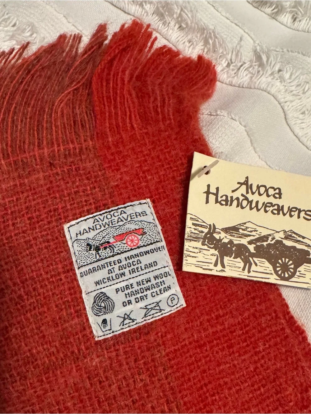 Cozy Red & Orange Woven Fringe Throw Blanket